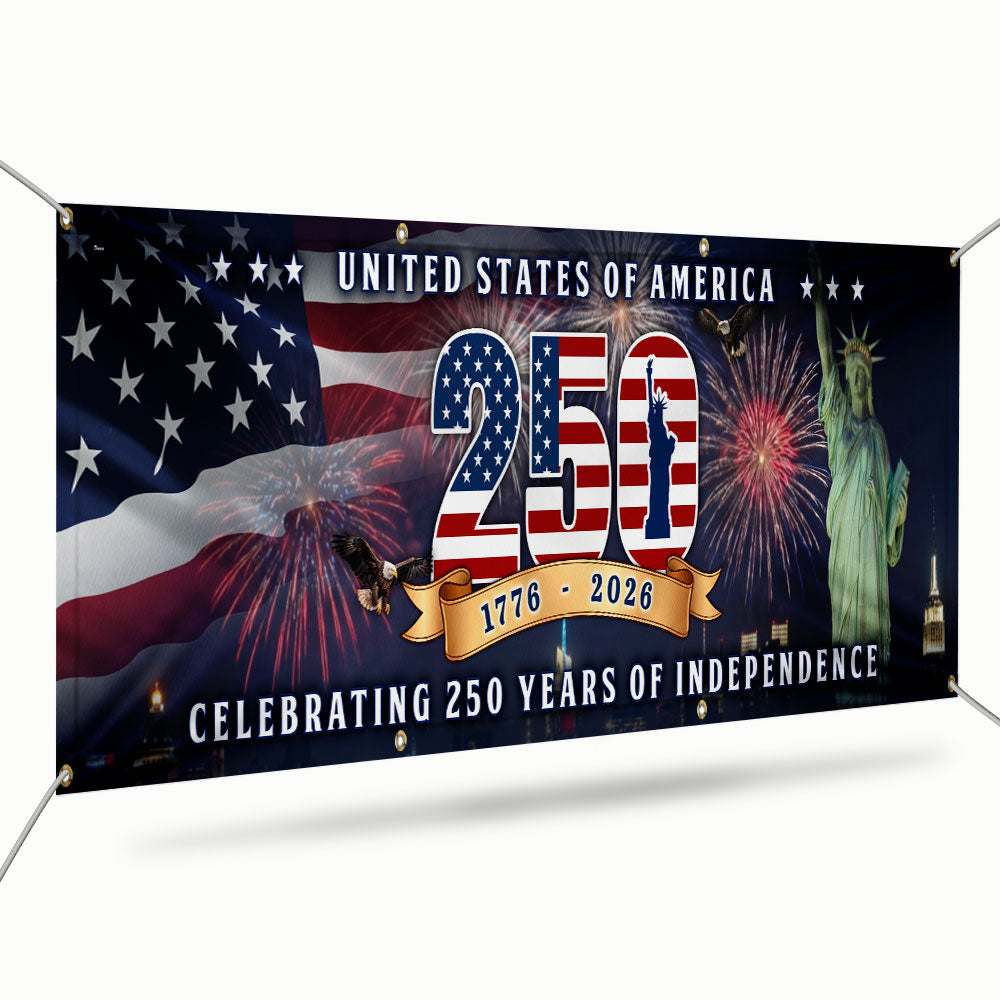 250th Anniversary Flag, 1776 2026 United States of America Fence Banner