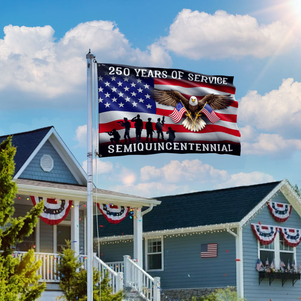 250 Years of Service Flag, Memorial Day Semiquincentennial Grommet US Flag