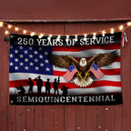 250 Years of Service Flag, Memorial Day Semiquincentennial Grommet US Flag