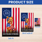 Dog American Flag, 250 Years Strong Yorkshire Terrier Dog US Flag