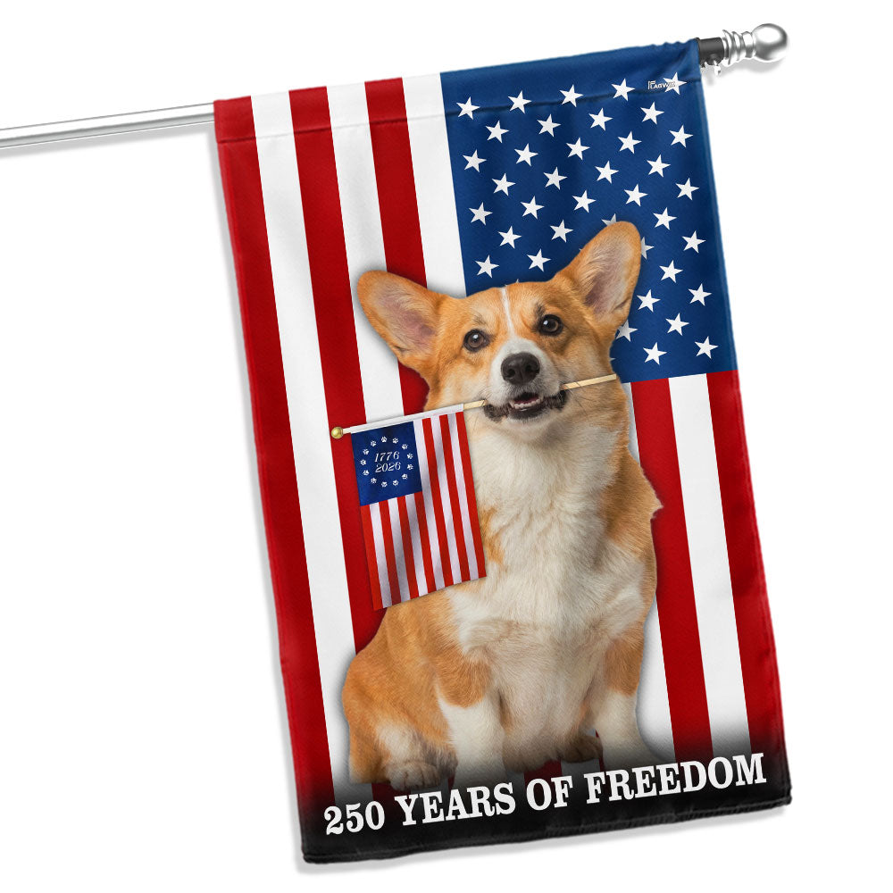 Dog American Flag, 250 Years of Freedom Corgi Dog US Flag