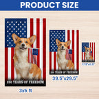 Dog American Flag, 250 Years of Freedom Corgi Dog US Flag