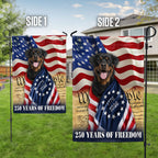 250 Years of Freedom Flag, Rottweiler Dog Wrapped in Glory US Flag