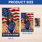 250 Years of Freedom Flag, Rottweiler Dog Wrapped in Glory US Flag