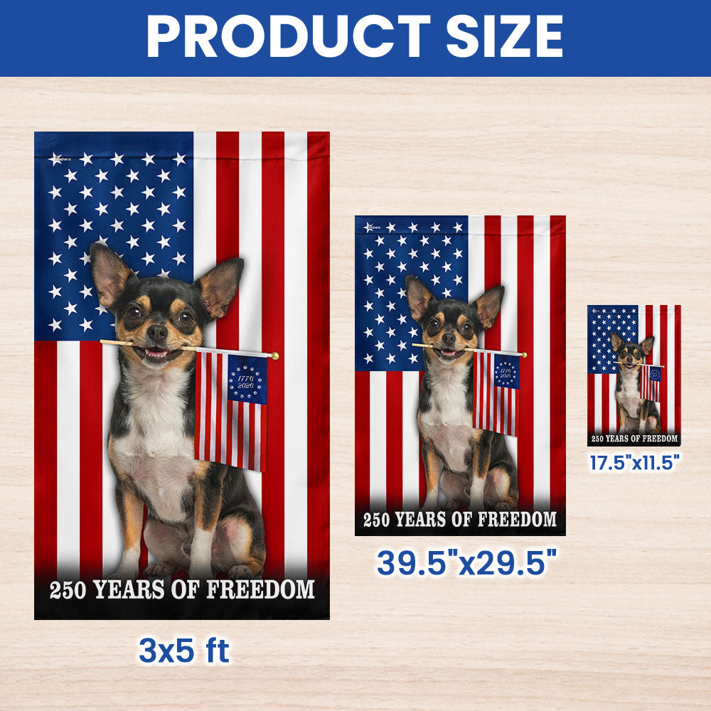 Dog American Flag, 250 Years of Freedom Chihuahua US Flag