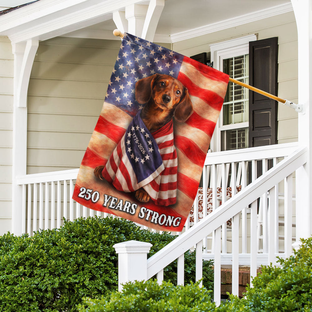 Dachshund American Patriot Flag, 250 Years Strong Dog US Flag