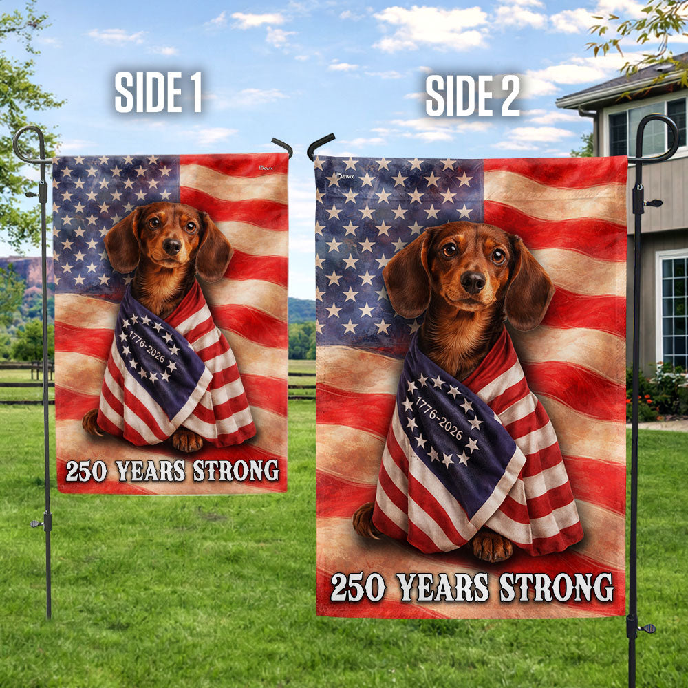 Dachshund American Patriot Flag, 250 Years Strong Dog US Flag