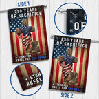 250 Years of Sacrifice Flag, Stand For The Flag Kneel For The Cross Decor