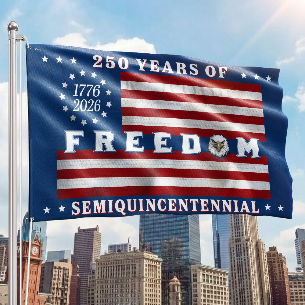 Betsy Ross Flag, 250 Years of Freedom Patriotic Eagle Grommet US Flag