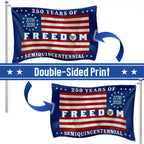 Betsy Ross Flag, 250 Years of Freedom Patriotic Eagle Grommet US Flag