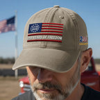 250th Anniversary Washed Cap with Embroidered Betsy Ross American Flag