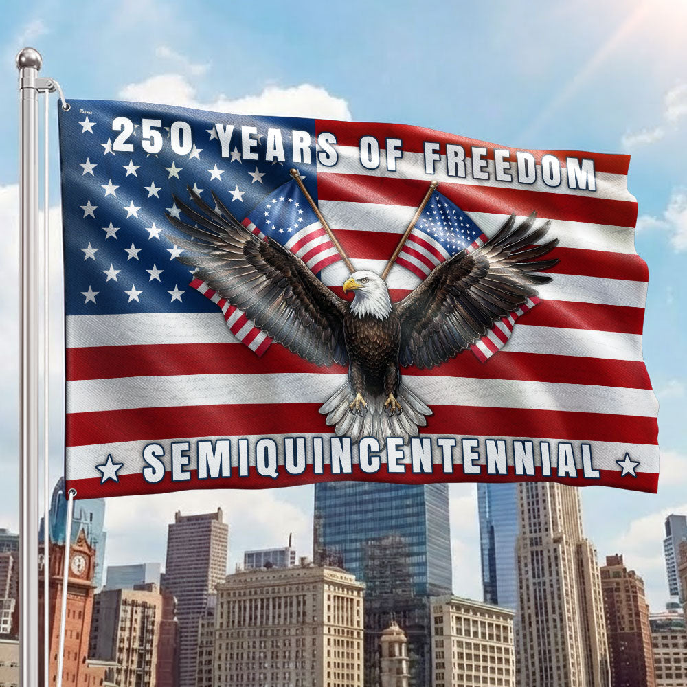 Patriotic 250 Years of Freedom Betsy Ross Flag Semiquincentennial Grommet Flag