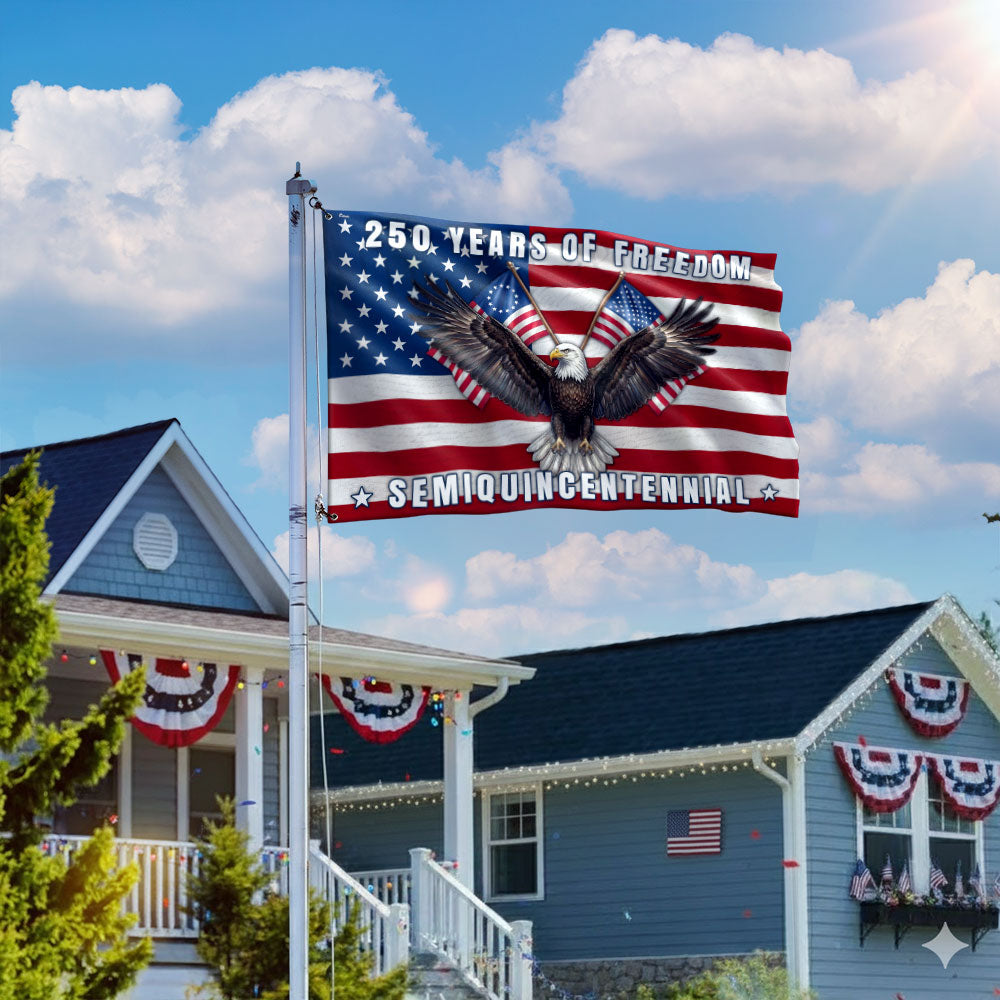 Patriotic 250 Years of Freedom Betsy Ross Flag Semiquincentennial Grommet Flag