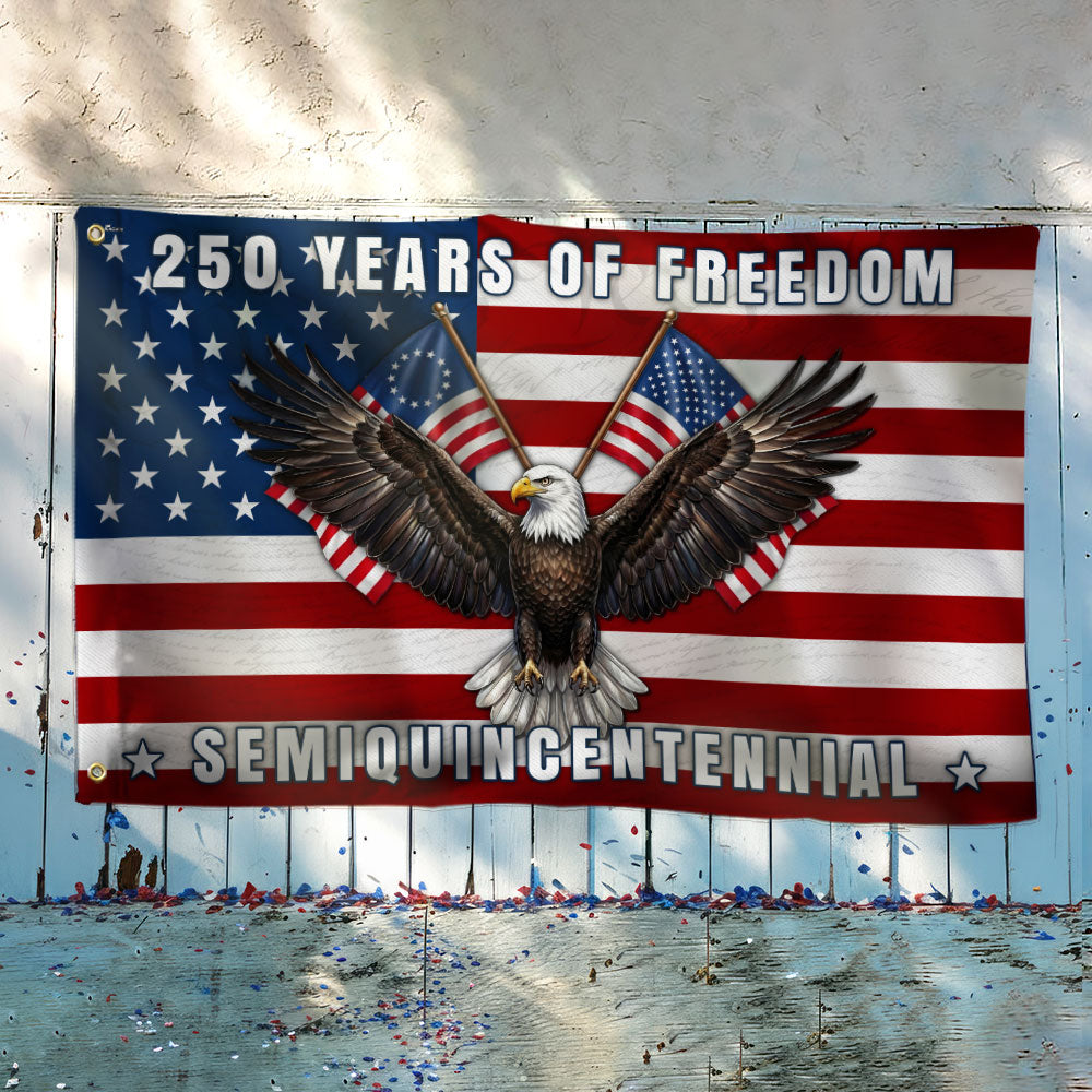 Patriotic 250 Years of Freedom Betsy Ross Flag Semiquincentennial Grommet Flag
