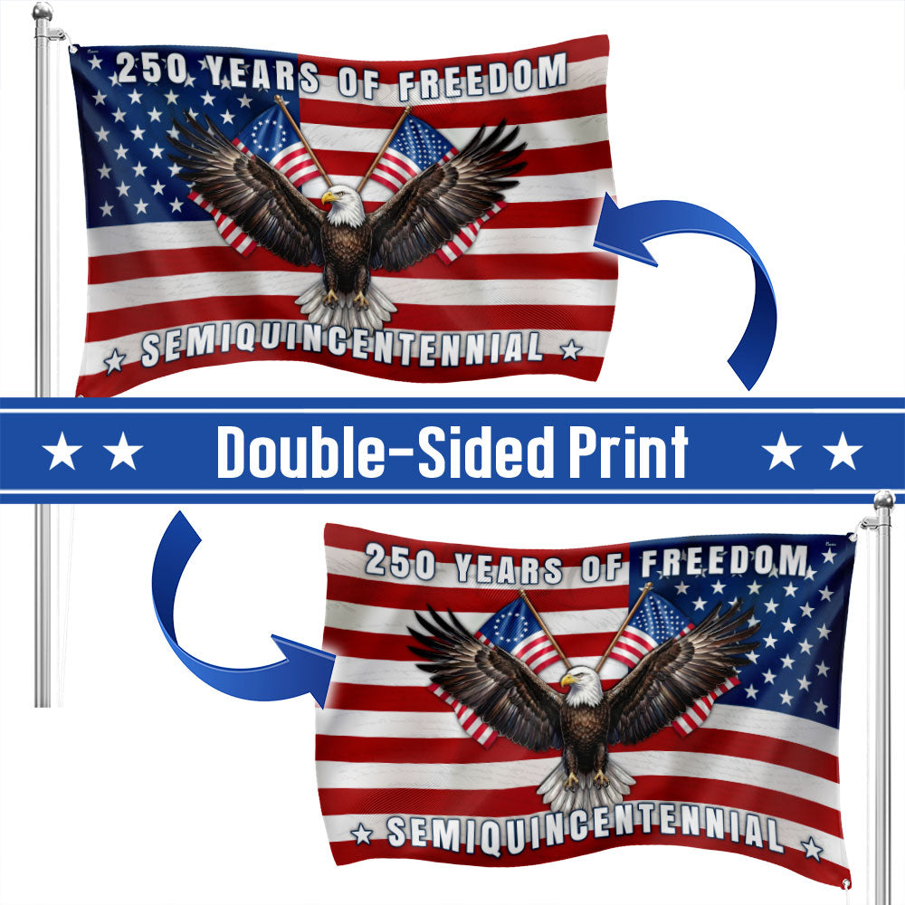 Patriotic 250 Years of Freedom Betsy Ross Flag Semiquincentennial Grommet Flag