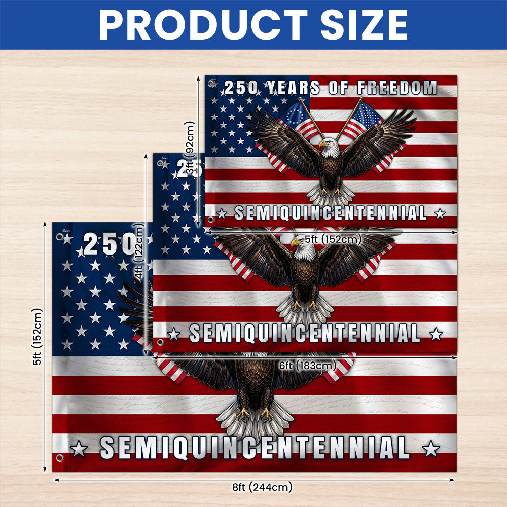 Patriotic 250 Years of Freedom Betsy Ross Flag Semiquincentennial Grommet Flag