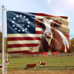 Pinzgauer Cattle Flag, 1776 2026 Proud Cow Farmer Farm Life Grommet Flag