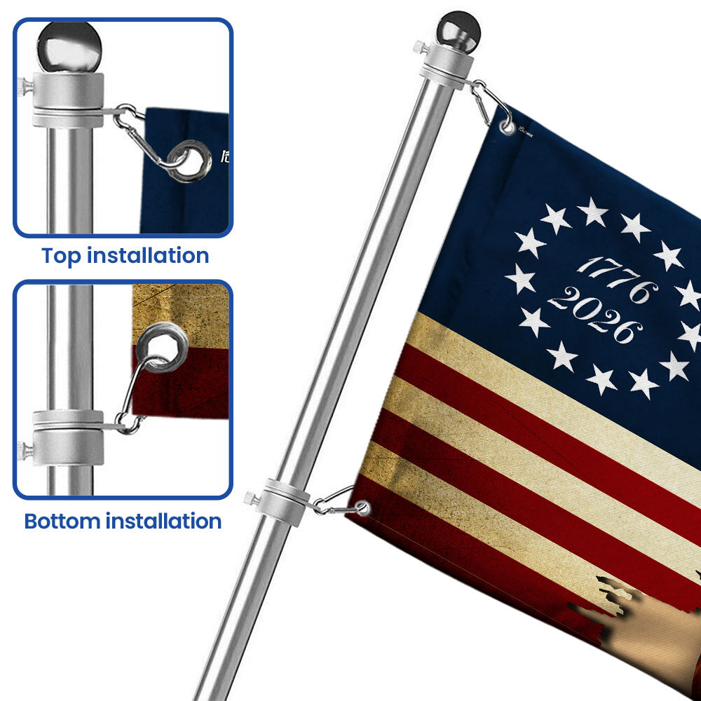 Pinzgauer Cattle Flag, 1776 2026 Proud Cow Farmer Farm Life Grommet Flag