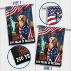 250 Years of Freedom Flag, Golden Retriever Wrapped in Glory Decor