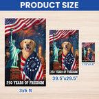 250 Years of Freedom Flag, Golden Retriever Wrapped in Glory Decor