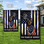 Dog Thin Blue Line Flag, German Shepherd 250 Years of Protection Decor