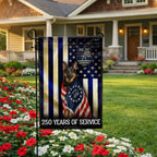Dog Thin Blue Line Flag, German Shepherd 250 Years of Protection Decor