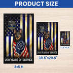 Dog Thin Blue Line Flag, German Shepherd 250 Years of Protection Decor