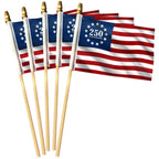 Betsy Ross 250 Flag, Patriotic 250th Anniversary Handheld American Flag