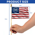 Betsy Ross 250 Flag, Patriotic 250th Anniversary Handheld American Flag