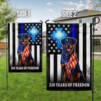 Rottweiler American Flag, 250 Years of Freedom Christian Thin Blue Line Decor