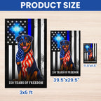 Rottweiler American Flag, 250 Years of Freedom Christian Thin Blue Line Decor