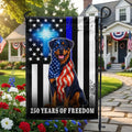 Rottweiler American Flag, 250 Years of Freedom Christian Thin Blue Line Decor
