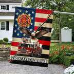 Firefighter Flag, 250 Years of Service Fire Truck Firefighter US Flag