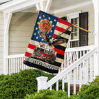 Firefighter Flag, 250 Years of Service Fire Truck Firefighter US Flag