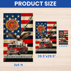 Firefighter Flag, 250 Years of Service Fire Truck Firefighter US Flag