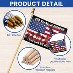 Memorial Day Flag, 250 Years of Freedom Eagle Veterans Handheld US Flag