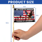 Memorial Day Flag, 250 Years of Freedom Eagle Veterans Handheld US Flag