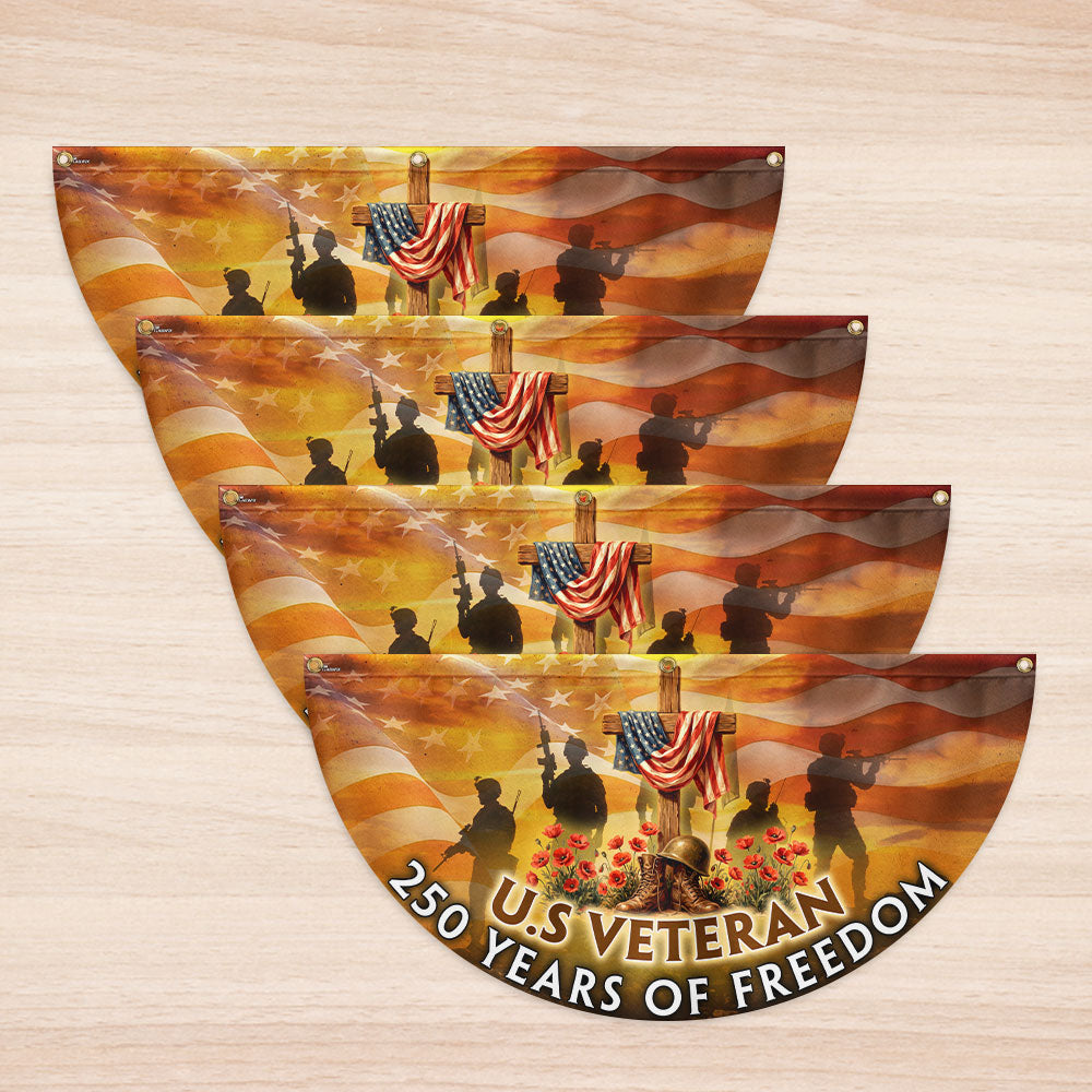 Memorial Day Flag, 250 Years of Freedom U.S Veteran Fan Flag