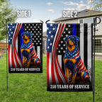 Dog American Flag, 250 Years of Service Rottweiler Thin Blue Line US Flag