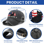 250th Anniversary Black Cat Washed Cap with Embroidered American Flag