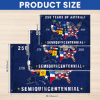 250th Anniversary Semiquincentennial 50 States of America Grommet Flag