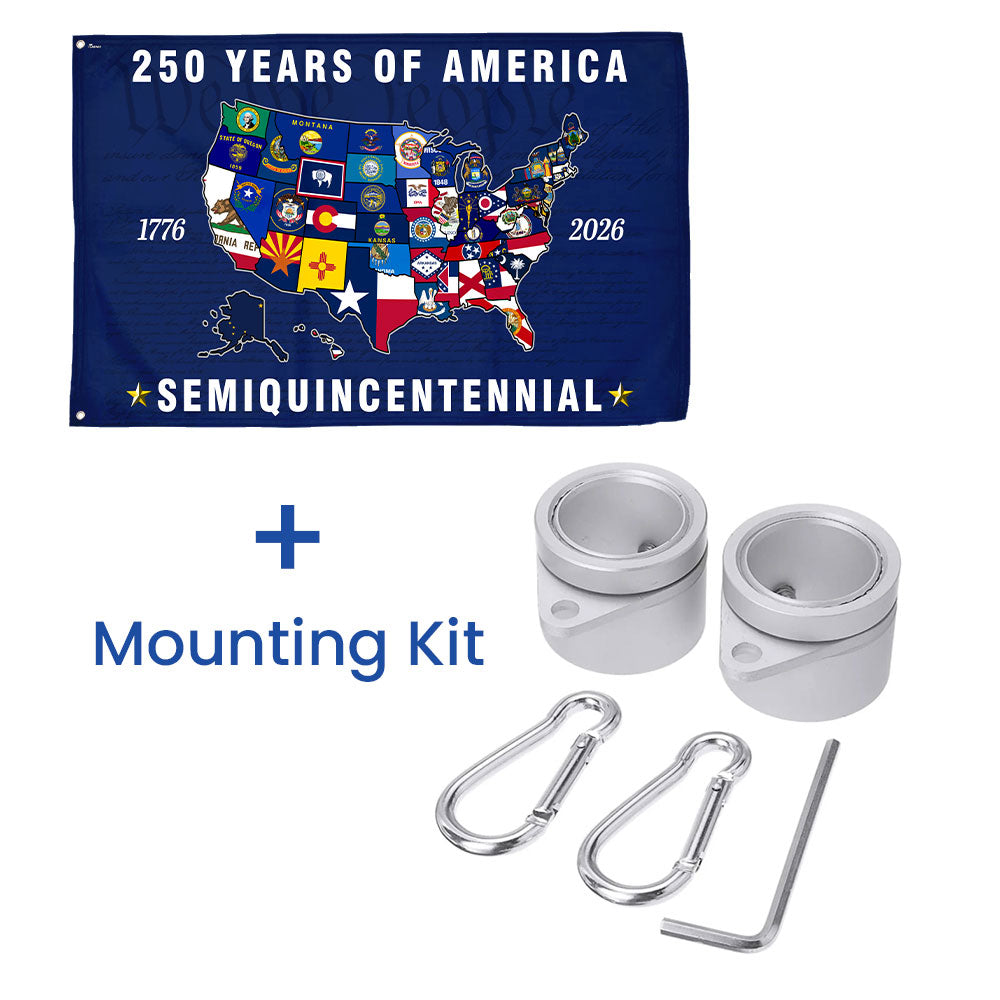 250th Anniversary Semiquincentennial 50 States of America Grommet Flag