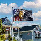 One Nation Under God 250 Years of Blessings Lion Jesus God Grommet Flag