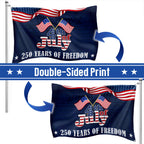 250 Years of Freedom Flag, Betsy Ross 4th of July Grommet Flag