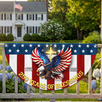 250 Years of Blessings 1776 2026 Patriotic Eagle Cross Fan Flag