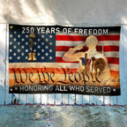 Memorial Day Grommet Flag, 250 Years of Freedom Honoring All Who Served Decor