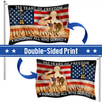 Memorial Day Grommet Flag, 250 Years of Freedom Honoring All Who Served Decor