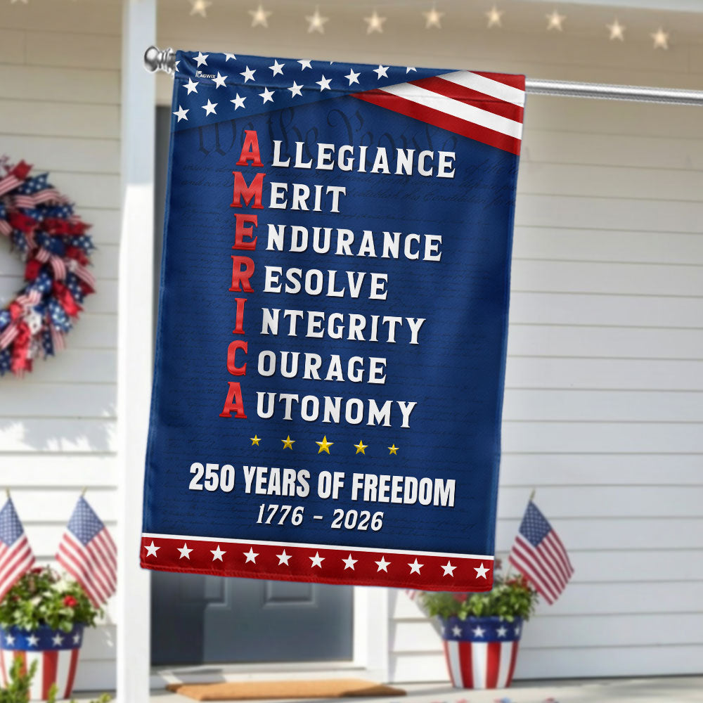 250 Years of Freedom American Allegiance Merit Endurance US Flag