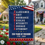 250 Years of Freedom American Allegiance Merit Endurance US Flag