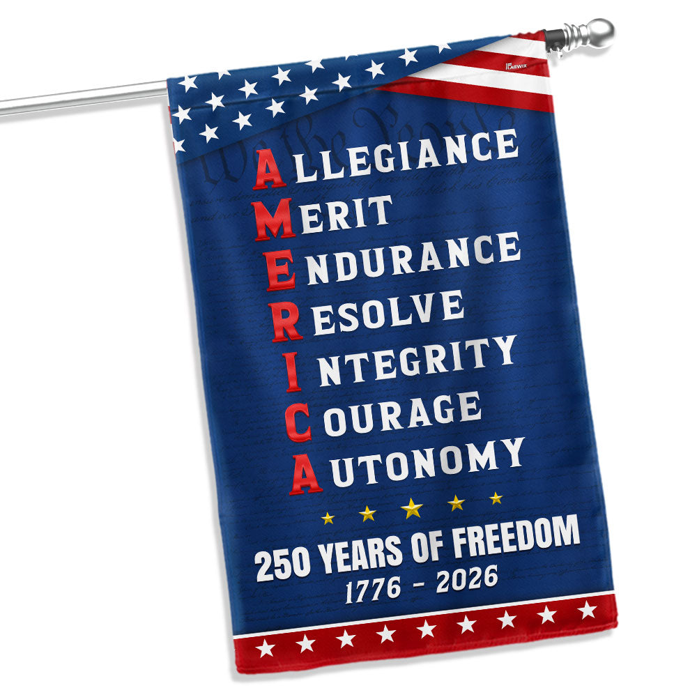 250 Years of Freedom American Allegiance Merit Endurance US Flag